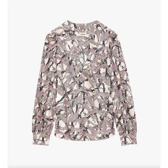 NEW ZADIG & VOLTAIRE telia twill wild chaines top in ecru - Picture 6 of 6